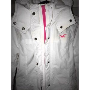 zip-up/ button-up fleece lined Hollister coat